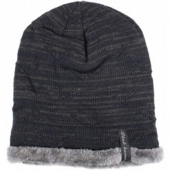 Skullies & Beanies Men Women Winter Warm Stretchy Beanie Skull Slouchy Cap Hat Fleece Lined - Navy Blue-b - CO192TISAX0 $17.86