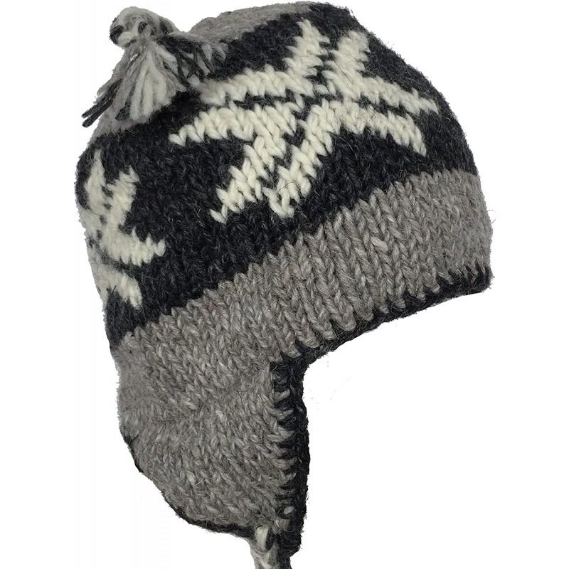 Skullies & Beanies Wool Winter Chullo Beanie Fleece Lined Toque Cap Ear Flaps Sherpa Peruvian Hat - C2128LZG8O9 $35.54