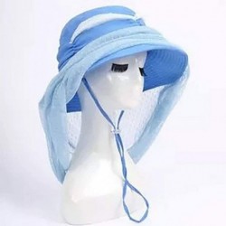 Sun Hats Women's UPF+50 Sun Visor Detachable Flap Hat Foldable Wide Brimmed UV Protection Hat - 3-light Blue - C9199L6IYQK $2...