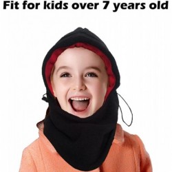 Balaclavas Heavyweight Balaclava Ski Face Mask Fleece Hood Men Women Kids Windproof - Black+grey - CV189TQTEOO $14.94