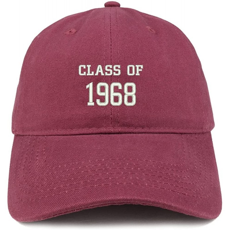 Baseball Caps Class of 1968 Embroidered Reunion Brushed Cotton Baseball Cap - Maroon - CX18D9ATO9L $23.30