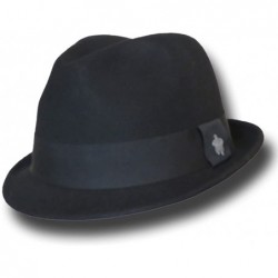 Fedoras Christys Crown Basix Wool Felt Fedora Crease Top Hat - Black - CK118WHYEL1 $54.31