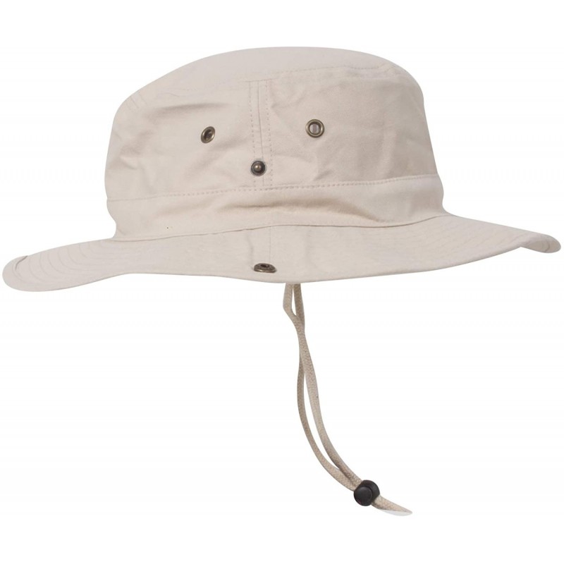 MG Men's Brushed Cotton Twill Aussie Side Snap Chin Cord Hat - Natural ...